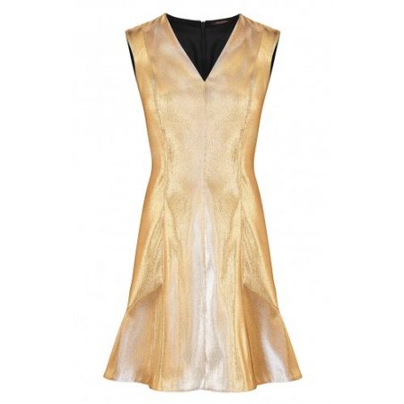 φόρεμα δέρματος σε χρυσό χρώμα | eviza.gr