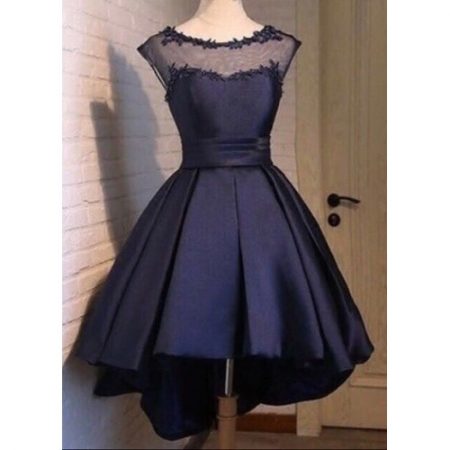 μπλε σατέν φόρεμα | eviza.gr
