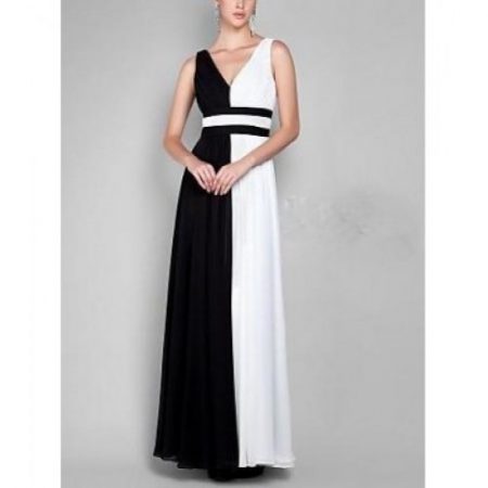 κομψό φόρεμα σε μαύρο και άσπρο | eviza.gr